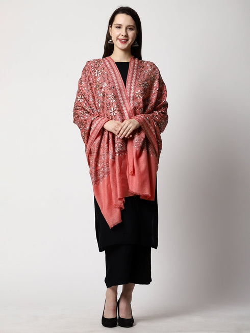 Women's Aari Embroidery Wool Shawl